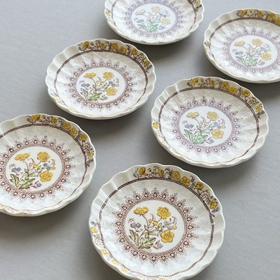 BUTTERCUP Lot 6 BUTTER PATS Dipping Sauce Dishes SPODE COPELAND Old Mark MINTY