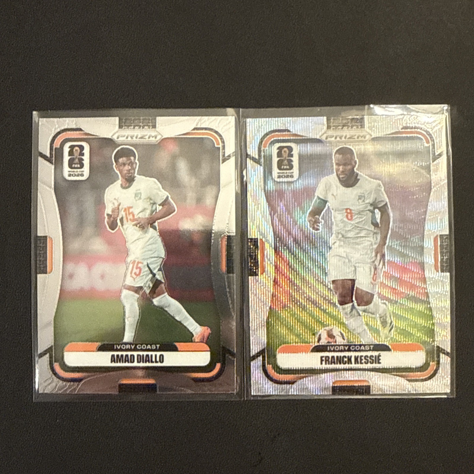 2026 Panini Prizm World Cup Amad Diallo #253 Franck Kessie #251 Wave Prizm