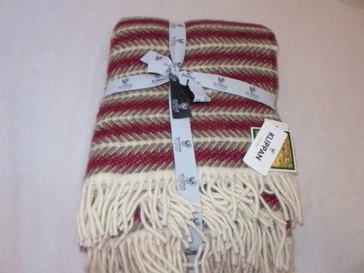 Klippan Oscar wool throw Blanket Burgundy NWT