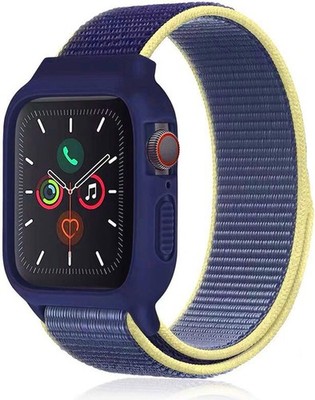Silicone Strap Compatible with Apple Watch Series 11 46mm, Sport Loop Nylon