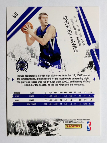2009-10 Rookies and Stars #85 Spencer Hawes - Picture 2 of 2