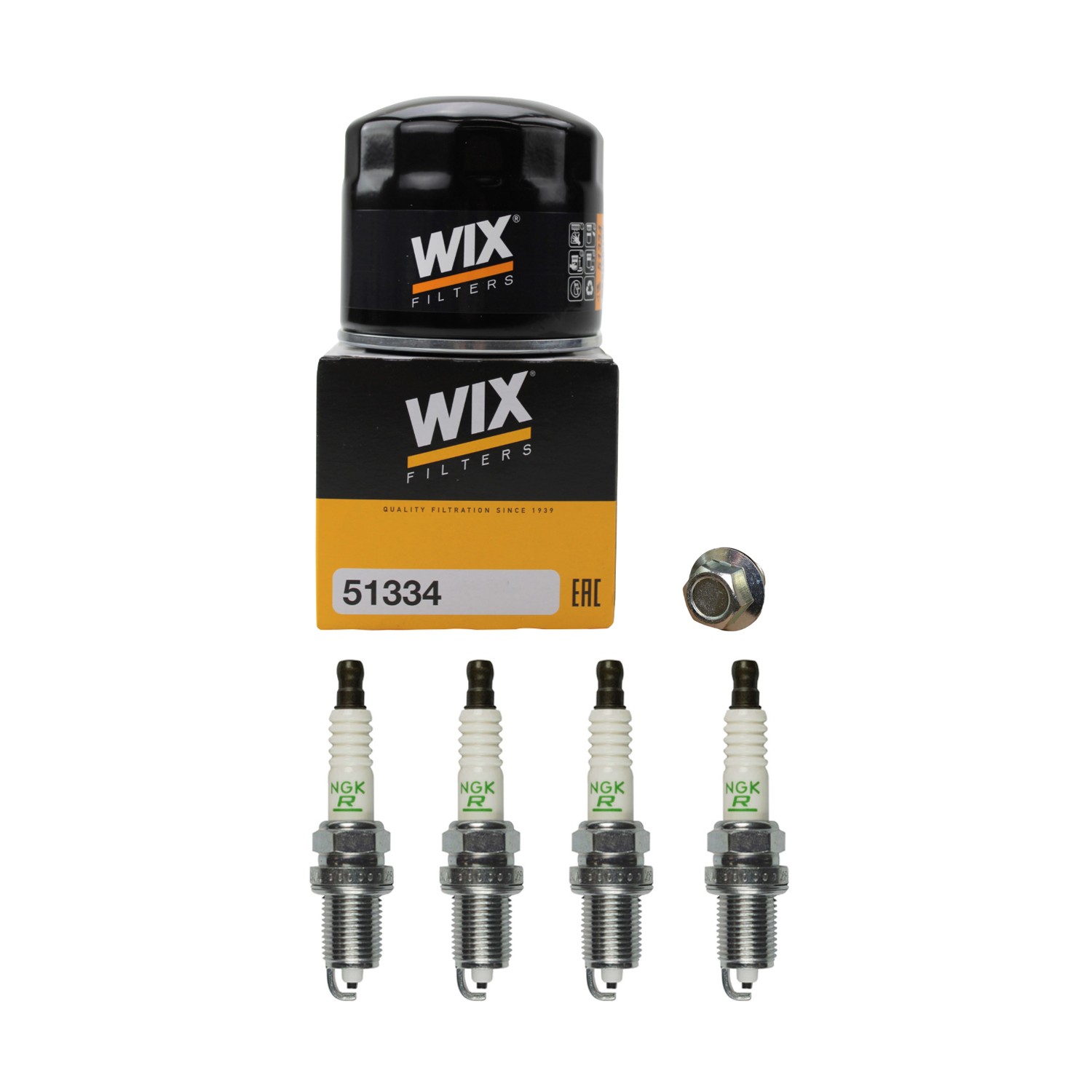 Wix Engine Oil Filter  NGK 4 V-Power Spark Plugs kit for Civic CL CR-V L4 MFI