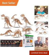 3D Wooden Puzzle Simulation Animal Dinosaur Assembly DIY Model Toy for Kids a...