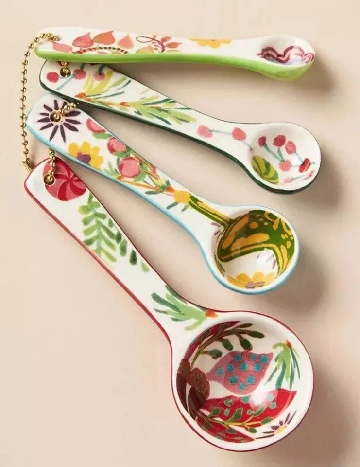 Anthropologie Coco Floral Measuring Spoons and Spoon Rest Set - Image 3 of 4