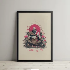Kratos Meditating - Printable Wall Art - Home Decor - Kratos Mediating Poster
