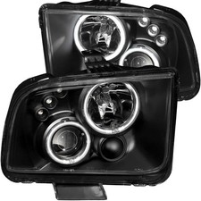 Anzo For 2005-2009 Ford Mustang Projector Headlights W Halo Black Anzo For 2005-2009 Ford Mustang Projector Headlights W Halo Black