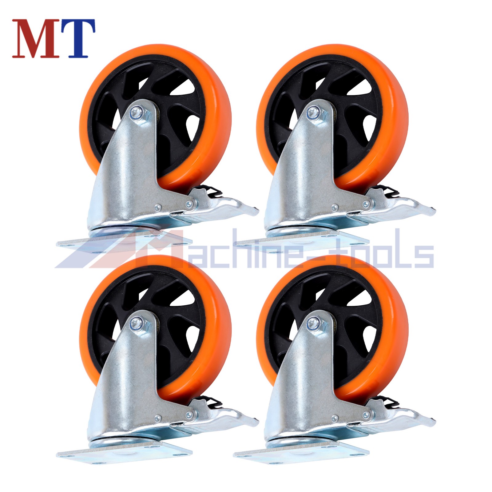 5 inch Swivel Caster Wheels with Dual Locking, Heavy Duty Castors Set of 4