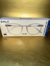 NEW ONLY Eyewear BROWSER 2.50 Blue Light Blocking Lens Reading Glasses Clear
