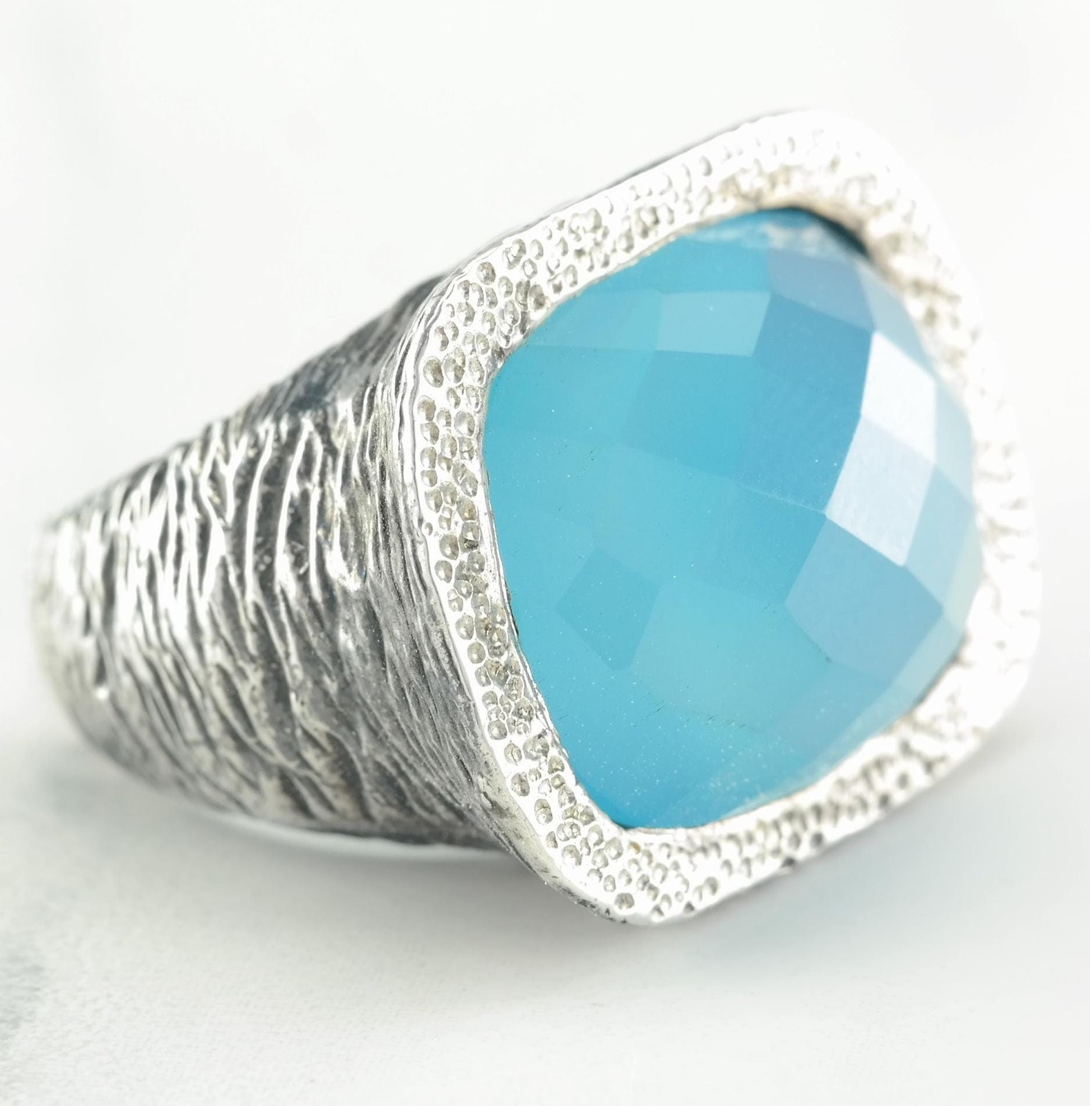 Sevan Blue Chalcedony Sterling Silver Ring Size 6… - image 1