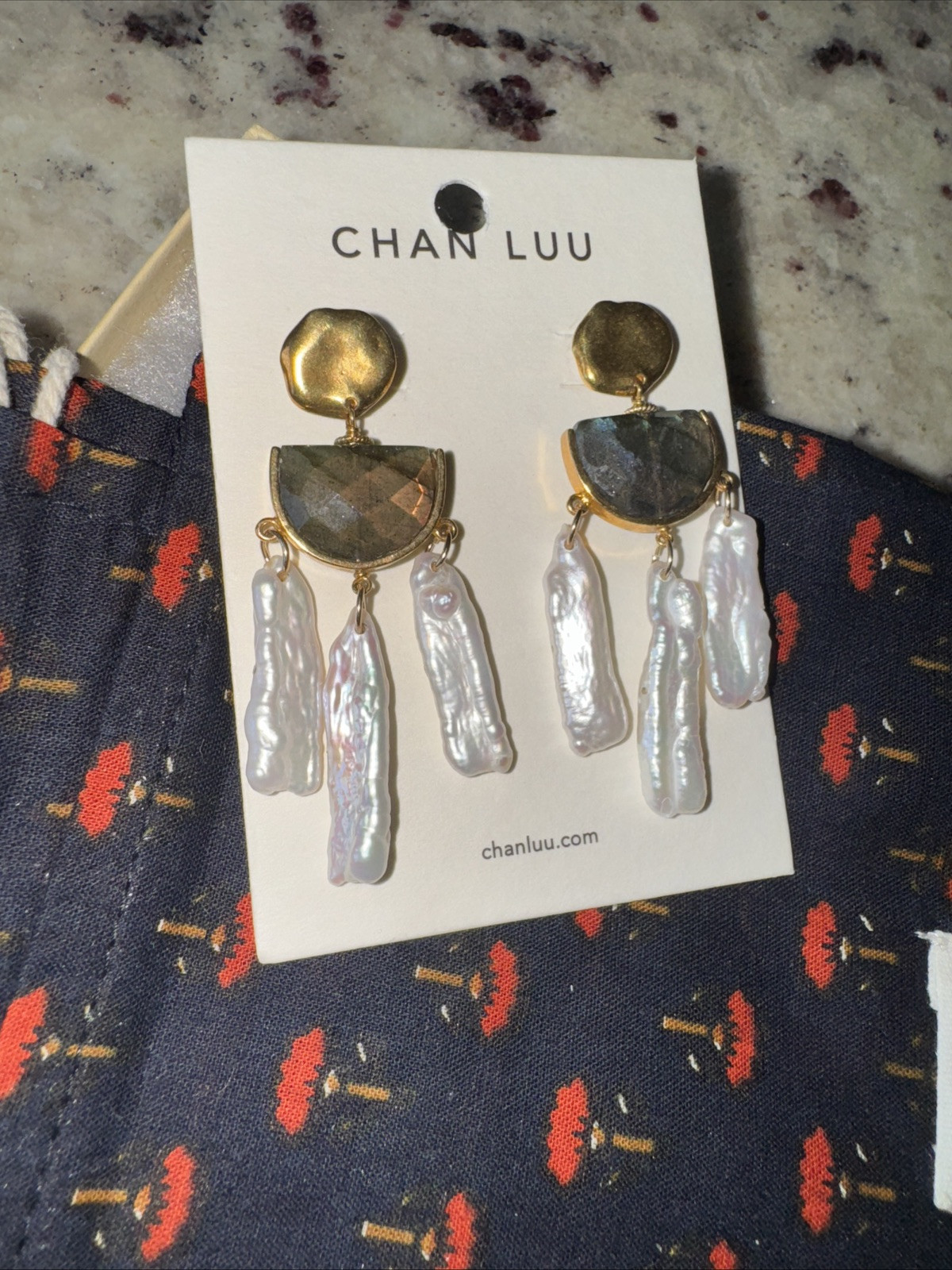 NWT CHAN LUU LUNA TRINITY a LABRADORITE EARRINGS ~ SOLD OUT EVERYWHERE!!! image 4
