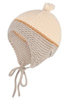 StrickmüTze Sterntaler Lambswool Bommel Ohrenklappen BindebäNder Ecru GrößE 43