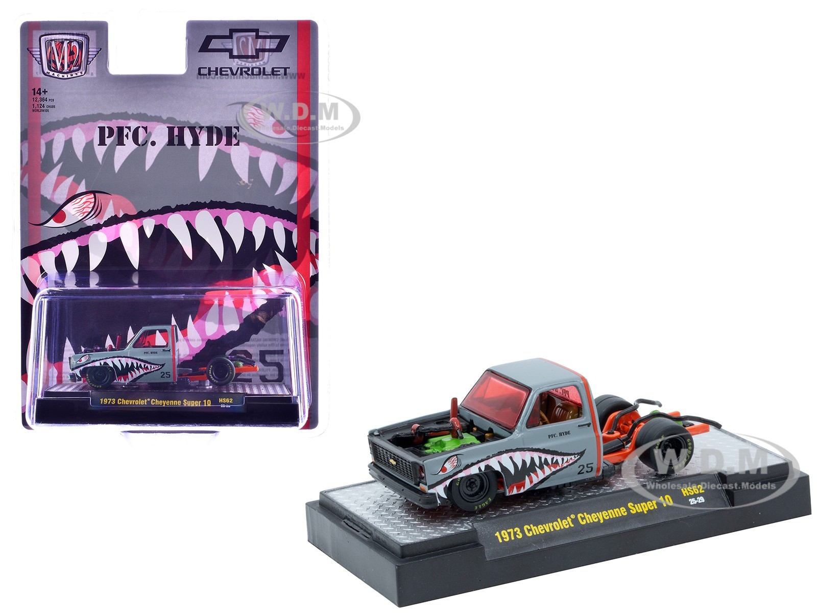 1973 CHEVROLET CHEYENNE SUPER 10 BEDLESS TRUCK GRAY 1/64 MODEL BY M2 31500-HS62