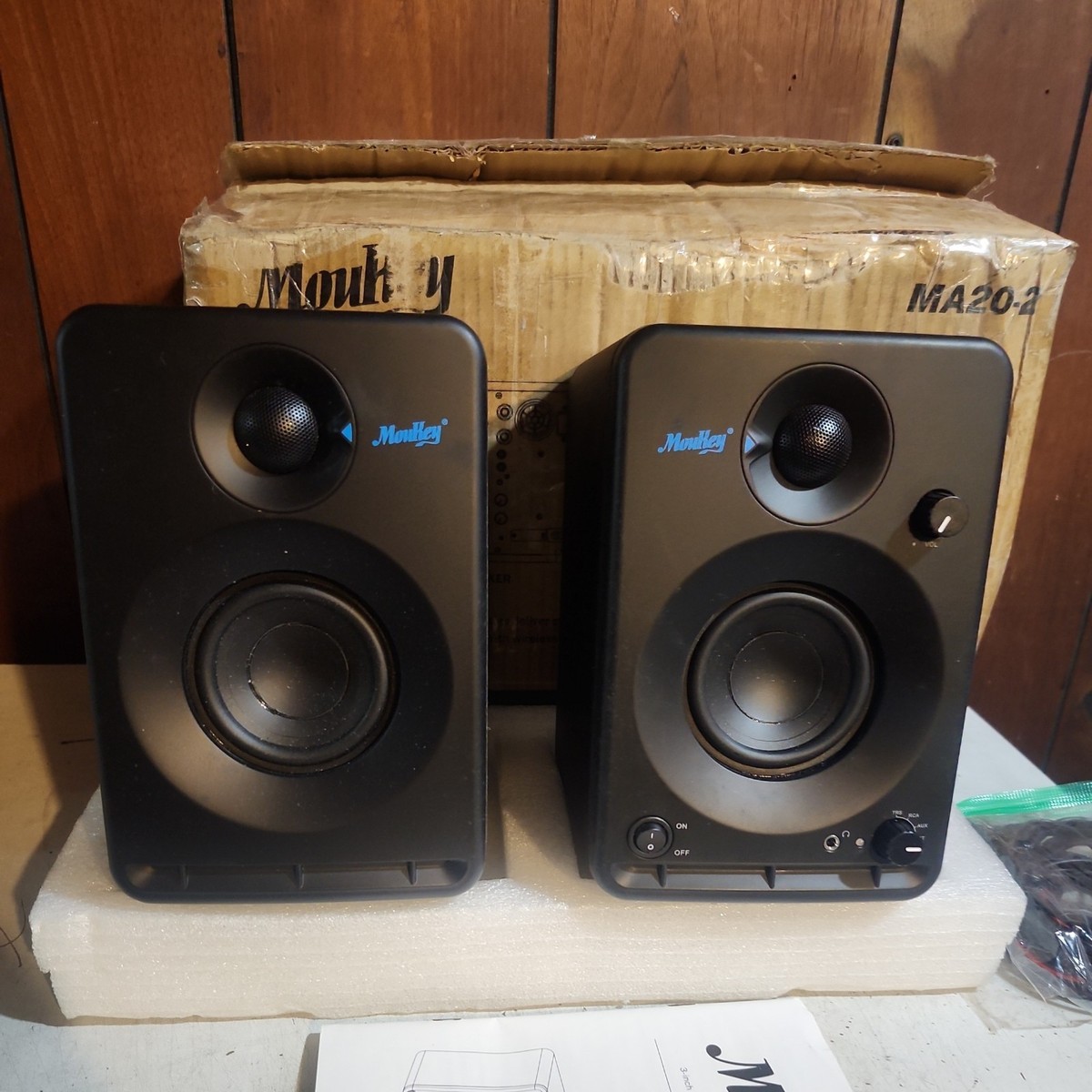 MOUKEY Bookshelf Speakers MA20-2 40-Watt Class D Studio