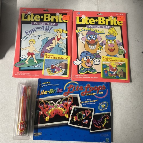 VTG Lite Brite Picture Refill Mr potatohead And More Plus Lite Loops
