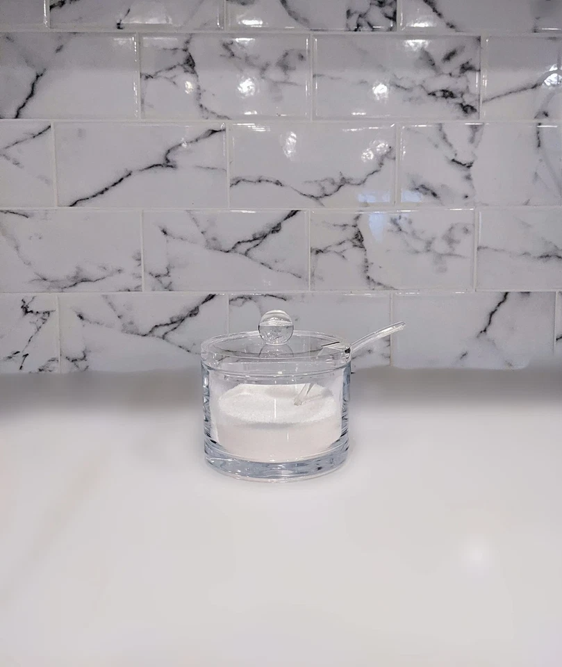 Azúcarero Acrílico Transparente con Tapa y Cuchara para Accesorios Cafetera, Cerea... Foto 3 de 4