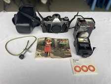 Canon AE-1 Program SLR Film Camera Body AE1 Program Chrome W/Extras