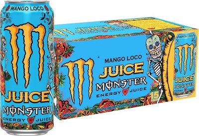 Monster Energy Juice Monster Mango Loco, Energy + Juice, Energy Drink Pack of 15