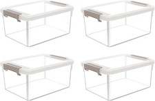 4-piece set of small storage boxes with lids 3.2liter plastic storage containers