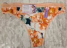 Jockey Period Underwear Thong 4XL Light Absorbency Microfiber Stretch Floral