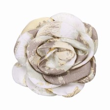 Rose Flower Brooch, Floral Brooch Satin Fabric Camellia Corsage, Purple Green