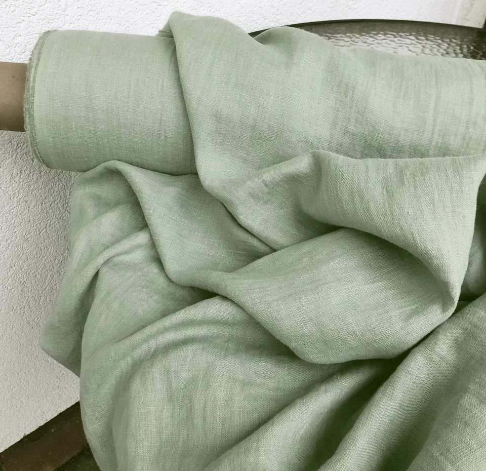 Dusty Aqua Linen Fabric by the Yard – Sewing, Upholstery, Home Décor & Crafts - Image 3 of 4