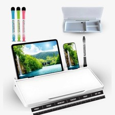 Desktop whiteboard - Glass Desk Dry Erase board with storage- Desk buddy memo...
