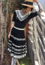 Vtg 50s Faye Creations Tucson Black Metallic Ric Rac Patio Set Rockabilly S 27  