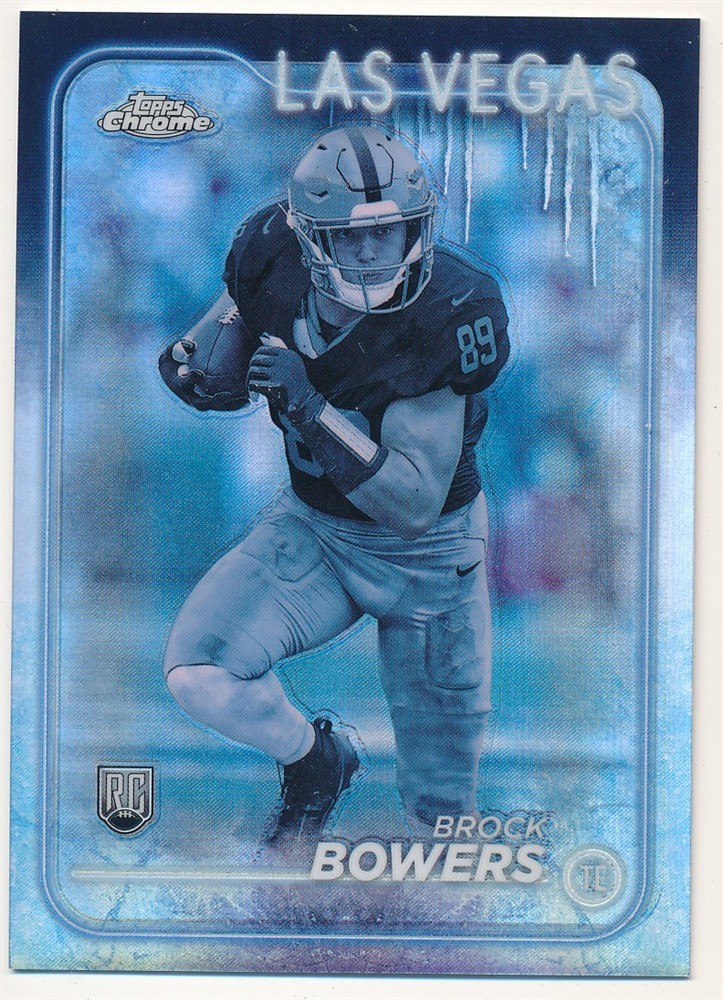BROCK BOWERS 2024 TOPPS CHROME #207 RC ROOKIE FROZEN FRACTOR RAIDERS RARE SP /5