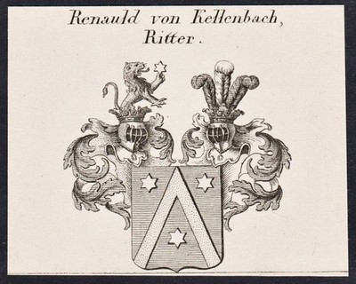 Renauld Kellenbach Wappen coat of arms Heraldik Genealogie Kupferstich 1820