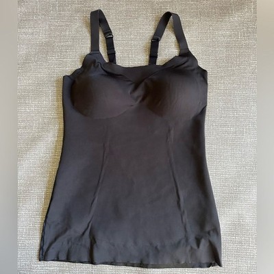 Maidenform Shapes Firm Control Cami Tank Cool Comfort Shape wear Black Sz L