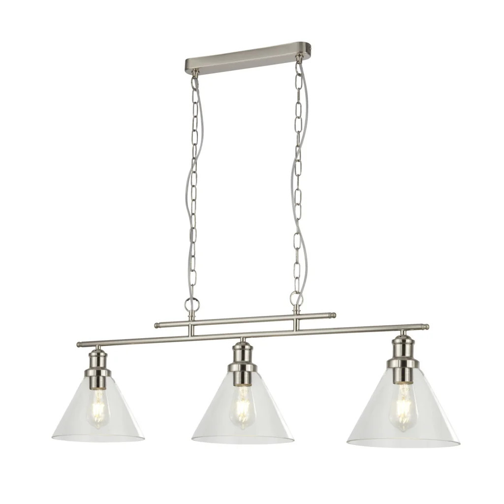 Ceiling Light Silver Pyramid 3 Satin Searchlight 1277-3SS