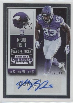 2015 Panini Contenders Playoff Ticket /199 MyCole Pruitt #141 Rookie Auto RC a8r