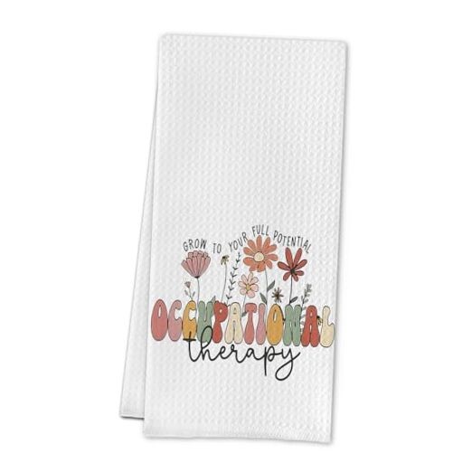 OT-Themed Waffle Weave Kitchen Towels for Occupational Therapy Enthusiasts