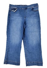 Gloria Vanderbilt Amanda Capri Jeans Womens 16 Blue Medium Wash Stretch 36x21.5