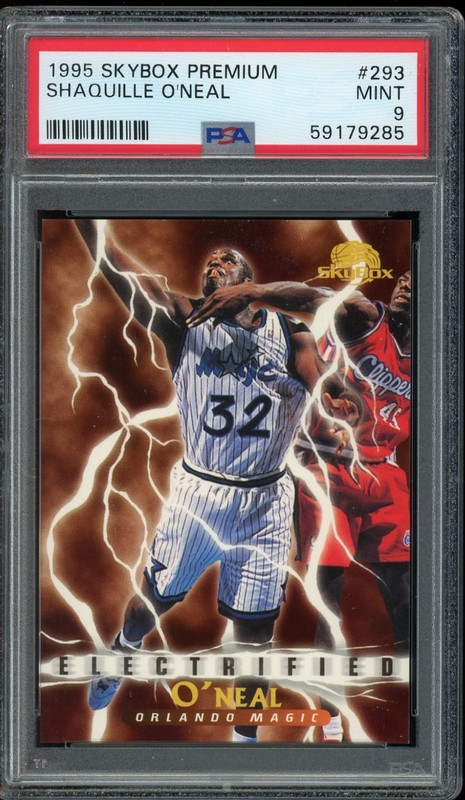 1995 SKYBOX PREMIUM SHAQUILLE O'NEAL ELECTRIFIED ORLANDO MAGIC #293 PSA 9 MINT