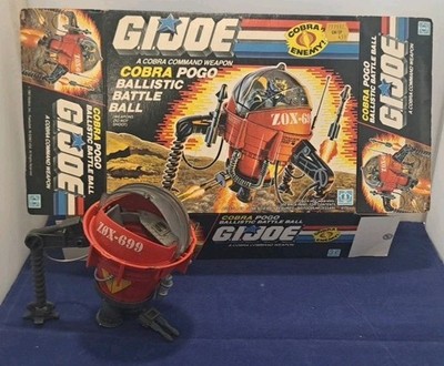 Vintage 1987 GI JOE COBRA POGO BALLISTIC BATTLE BALL Hasbro Cut Box INCOMPLETE 