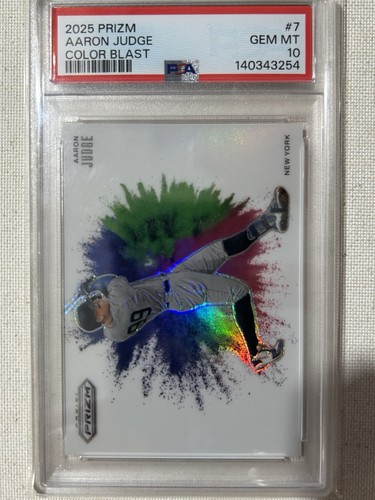 2025 Panini Prizm Color Blast Aaron Judge #7 PSA 10 Insert Baseball ...