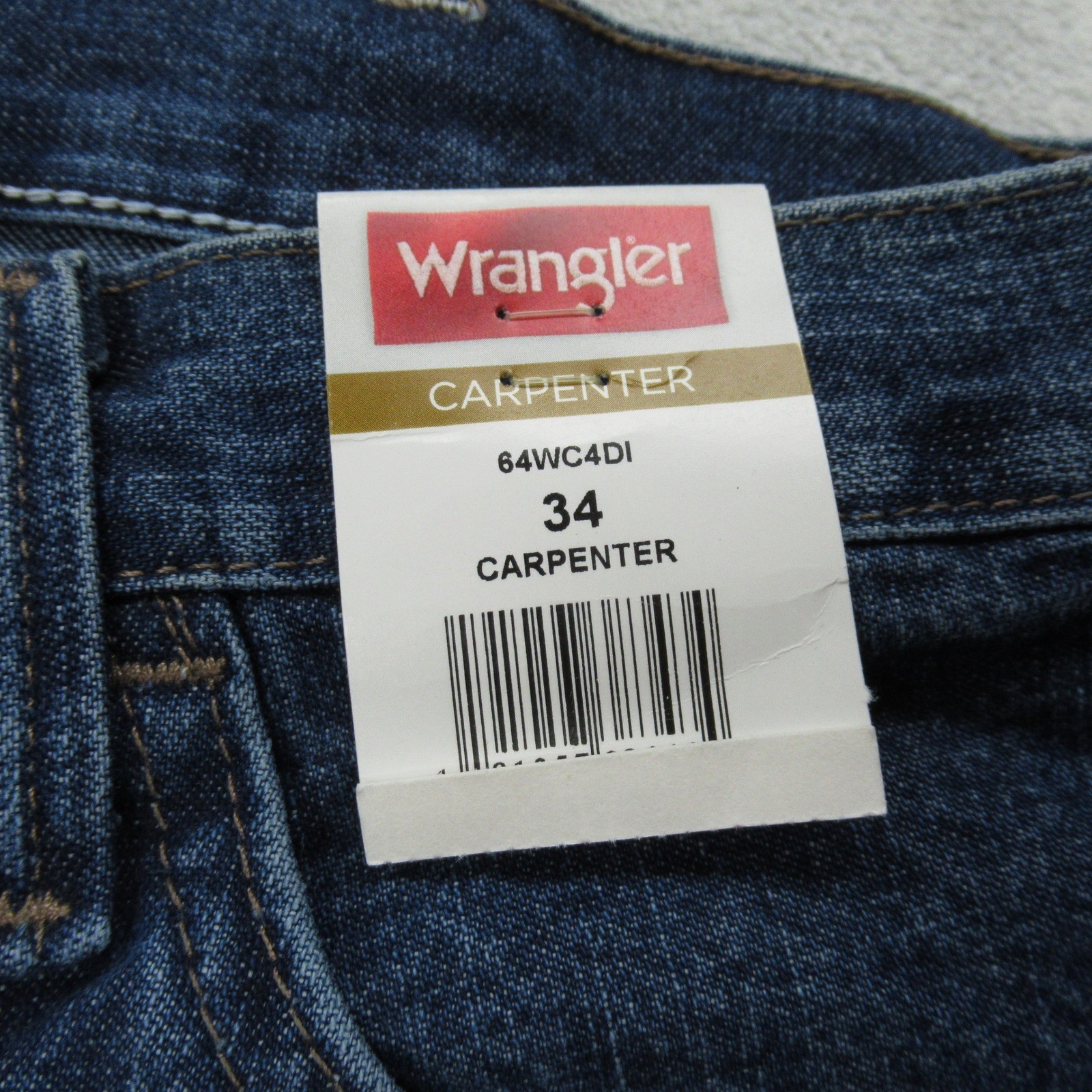 Wrangler Denim Shorts Mens 34 Blue Cotton Zip Fly Relaxed Fit Jean Carpenter NWD thumbnail 4