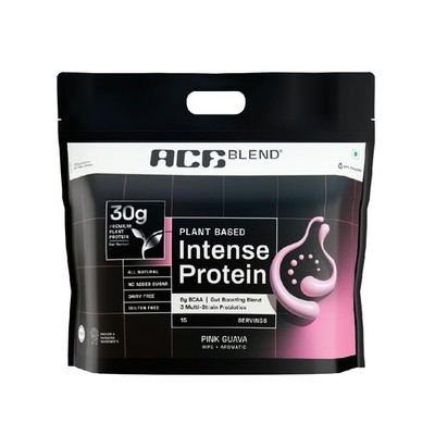 Ace Blend Intense Protein Powder Pink Guava Flavour, 30gm Each 15 Sachets