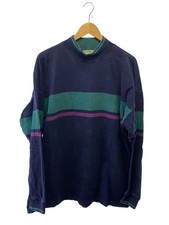 L.L.Bean 80s MADE IN USA Mock Neck Long T XL Cotton NVY