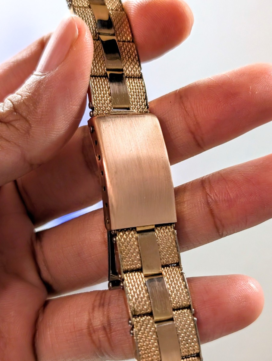 Cromwell 16mm Rose Gold Rivet Straight End Rolex Bubbleback Watch