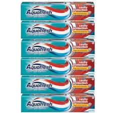 Pack Of 6 AquaFresh Cool Mint Fluoride Toothpaste Cavity Protection 5.6 Oz Each