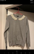 Women's Paramour Grey Jumper With Pearl Detail Size M/L