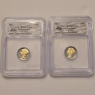 2pc 1942 1945 Mercury Dime Black Ruthenium & 24k Gold ICG BU 1 of 1000 Set