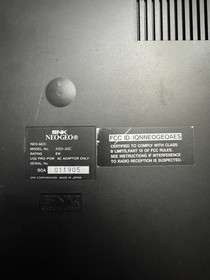 Neo Geo AES Gold System; 2 Controllers, Manuals, Accessories And 2 Games