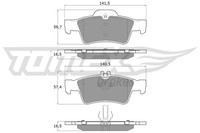 Bremsbelagsatz Scheibenbremse Tomex Brakes TX 14-30 FüR SL Mercedes CLS Klasse
