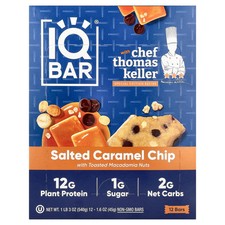 Plant Protein Bar, Salted Caramel Chip With Toasted Macadamia Nuts, 12 Bars, 1.6