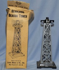O or S Scale MARX 0446 Revolving Beacon Tower with Box-No Beacon or Lamp