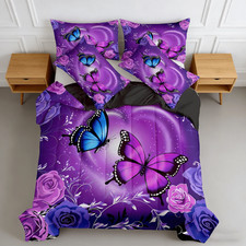 Soft Duvet Cover Set COTTON Feel Luxury Reversible Quilt Bedding Sets Queen King