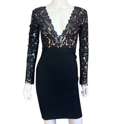 Lulus Sheer Lace Mini Black Dress Y2K Coquette Dark Romantic Goth Party Chic XS